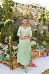 Alishba Kashif - MEHREEN - Aqua - Chiffon & Silk - 3 Piece